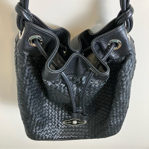 Elliott Lucca Leather Bucket Bag in Black One Size Purse - Picture 2 of 13